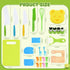 26PCS Set 4 Hilsoeet Kids Knives for Real Cooking, Wooden Kids Kitchen Knife Include Serrated Edges Plastic Toddler