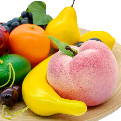 Lorigun Artificial Fruits Set for Decoration - Fake Fruits Props, 10 Kinds of Fruit (Total 12 Pcs)