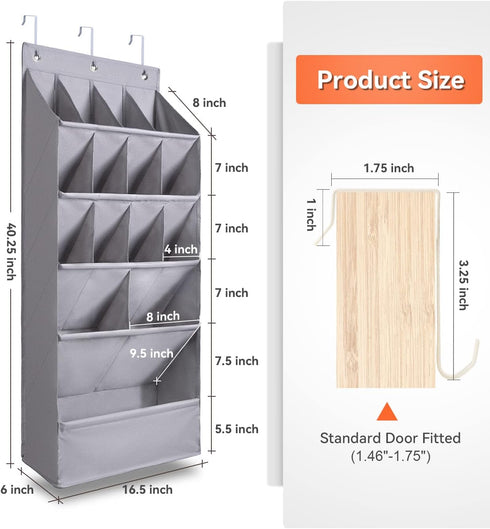 1 Pack Closet 15 FENTEC Over-the-Door-Shoe-Organizers,Hanging Organizers with Large Pocket Shoe Holder Hanging Shoe