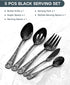 EUIRIO 5PCS Serving Utensils,Serving Set Includes Large Serving Spoon Slotted Serving Spoon Serving Fork Sugar Spoon&Butter Knife,Stainless Steel Flatware Serving set for Buffet Party,Dishwasher Safe by EUIRIO