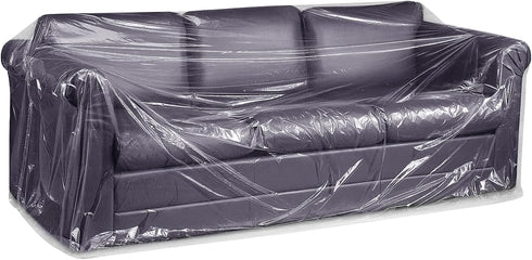Plastic Sofa Couch Cover,Plastic Furniture Covers for Moving,Dust-Proof Moving Bag for Sofa,Heavy-Duty Couch Cover for Sofa,Waterproof Clear Sofa Couch Furniture Protector Cover 96 x 42 x 62 Inch