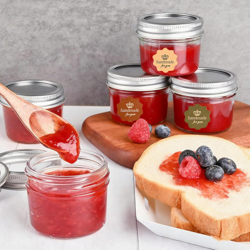 4 oz 24 Pack, 4oz TUZAZO Mini Mason Jars with Lids Small Glass Mason Canning Jars for Jam Jelly Yogurt Dessert, Shower
