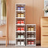 Shoe Organizer Box, 6-Tier Foldable Shoe Rack, Stackable Storage Bins for Men and Women