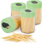 Urbanstrive Sturdy Toothpick Holder with 1600 Natural Wood Toothpicks, Unique Home Design, 4 Pack