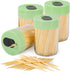 Urbanstrive Sturdy Toothpick Holder with 1600 Natural Wood Toothpicks, Unique Home Design, 4 Pack