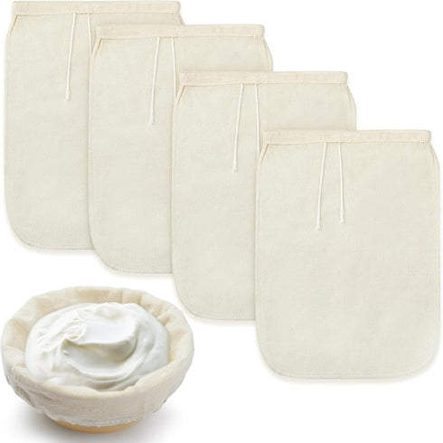 Tioncy 4 Pcs Greek Yogurt Strainers 11.8 x 7.9 Inch Reusable Greek