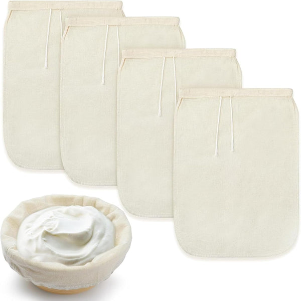Tioncy 4 Pcs Greek Yogurt Strainers 11.8 x 7.9 Inch Reusable Greek