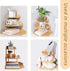 3-Tier HYNAWIN Bamboo Corner Desk Organizer Shelf, Triangle Storage Rack for Office & Home, Space-Saving Desktop Shelf