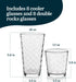 Libbey Awa Tumbler and Rock Glasses Set - Elegant Polka Dot Drinking Glasses, 16 All Purpose Cups for Events