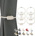 BEL AVENIR Magnetic Cotton Curtain Tiebacks, Decorative Drapery Holdbacks with Exquisite Knot, 6 Pack