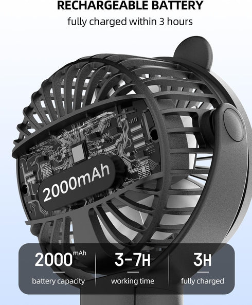 Portable Mini Stroller Fan, Battery Operated Small Clip on Fan, Detachable Flexible Tripod Baby Fan with 3 Speed for