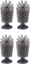 4PCS Glass Cleaning Brush with Suction Cup, Kitchen Bottle and Wine Cup Cleaner, Gray