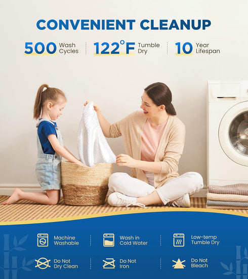 Premium 100% Waterproof King Mattress Protector, Breathable Cooling Cover, Hypoallergenic, Noiseless, Machine Washable