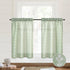 Bathroom Window Curtain Short, Eucalyptus Decor Vine Botanical Boho Sheer Sage Green Patterned RV Curtains, 36 Inch