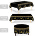 Aneco 2 Pack Black Gold Happy Birthday Tablecloths - Party Table Covers for Decorations (108 x 54 Inches)