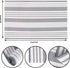 Grey and White Striped Doormat 24'' x 35'', Machine Washable Indoor Outdoor Rug for Front Porch