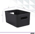 Superio Ribbed Collection - Medium Brown Decorative Plastic Lidded Storage Bins Organizer Baskets (2 Pack - 5 Liter)