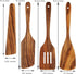 Wooden Spatula for Cooking - Teak Utensils Set of 4 including Paddle, Turner, Slotted Spurtle, and Scraper