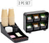 Mind Reader Tea Storage Cup and Condiment Station, Set of 2 Countertop Organizer for Kitchen (Black)