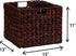 Household Essentials Wicker Open Storage Bin, Dark Brown for Shelves