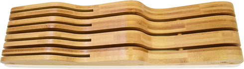 ROYALHOUSE Bamboo Knife Block Holder, In-Drawer Organizer for 7 Knives, Perfect Gift for Home and Chefs