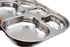 Korean Stainless Steel Divided Plates by KS&E, BPA Free, 5 Compartment Plate Silver, Set of 2