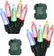 BrizLabs Christmas Lights Multicolor, 2 Pack, 17.94ft, 50 LED String Lights, Green Wire, 8 Modes