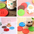 Creativee 10Pcs Silicone Drink Coaster,Colorful Round Button Shaped Cup Cushion Holder,Coffee Drink Mat,Heat Insulation