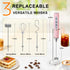YUSWKO Pink Handheld Milk Frother with Stand, Rechargeable Electric Whisk, 3 Heads, 3 Speeds for Coffee, Latte