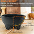 Salsa Bowls – 6 Pack (Black), 13oz BPA FREE Small Bowl Unbreakable Mexican Molcajete Chips Guacamole, Serving Dish, Sauce Cup, Side bowl, Snack, Chips, Dip, Nuts, Candy, Ice Cream, Party Use by KSEV