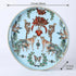 13" Zosenley Round Decorative Tray, Marbling Plastic with Handles, Modern Vanity and Serving for Ottoman, Coffee Table