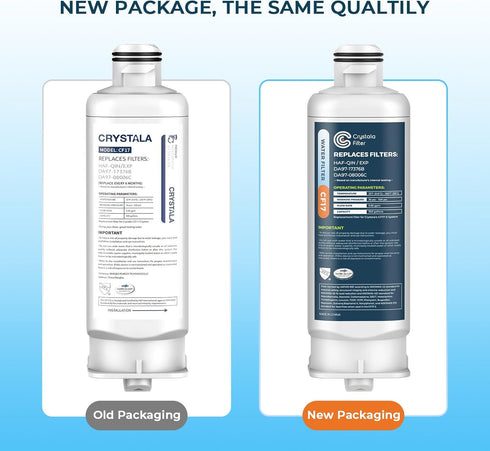 Crystala Filters Replacement for DA97-17376B Water Filter, NSF 42 Compatible with Samsung Models (2 Pack)