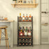 4-Tier LOTEYIKE Trapezoid Wine Rack Freestanding Floor, Stepped Mini Liquor Cabinet Corner Bar Stand Whiskey Liquor