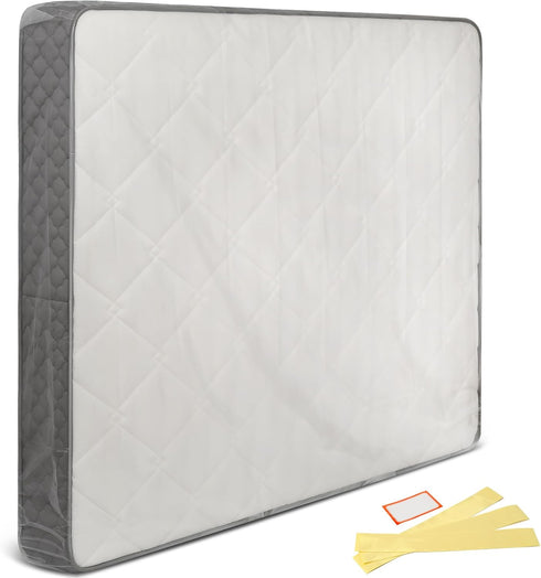 Queen Mattress Bags for Moving & Storage, Heavy Duty 4mil Reusable Waterproof Plastic Cover for Queen Size Bed