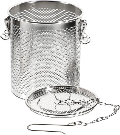 5.51x5.51x5.90 Inch Yardwe Stainless Steel Spice Infuser Basket with Chain Hook, Extra Fine Mesh Soup Strainer