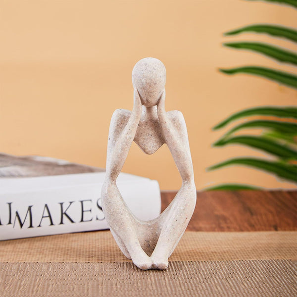 YJHZBA Bookshelf Decor Thinker Statue Home Office - Aesthetic Abstract Art Sculptures Coffee