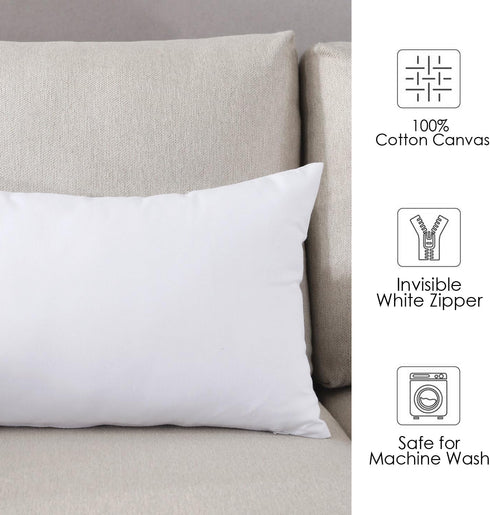 TAOSON Set of 2 100% Cotton Solid Canvas Decorative Throw Pillow Cover - Cushion Covers for Sofa Couch Bed Chair Only