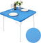 Square Fitted Stretch Small Table Covers Elastic Card Tablecloth Blue for Side