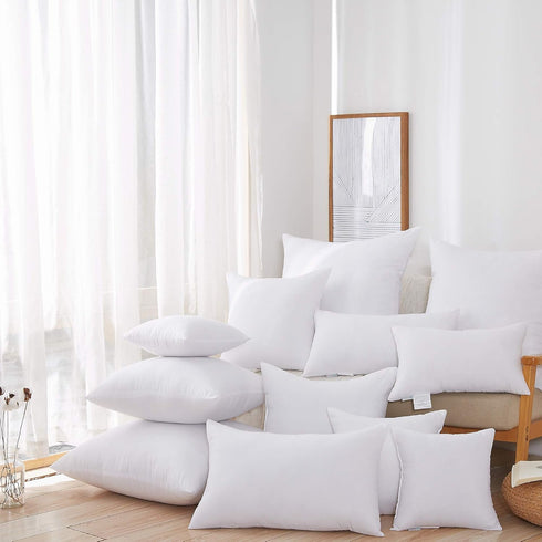 Acanva 1 Count Polyester Decorative Rectangle Throw Pillow Inserts, Hypoallergenic Form Stuffer Cushion, 16x26, White