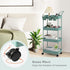 4 danpinera Slim Storage Cart on Wheels, Tier Narrow Laundry Cart with Hooks Hanging Cups Dividers Mobile Rolling Lash