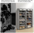 7-Tier Closet 28 JIUYOTREE Shoe Rack Storage Organizer with Dustproof Cover Cabinet Shelf Holds up to Pairs for Doorway