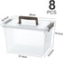 Citylife 8 Packs 6 QT Clear Plastic Storage Bins with Latching Lids for Organizing Crafts and Toys