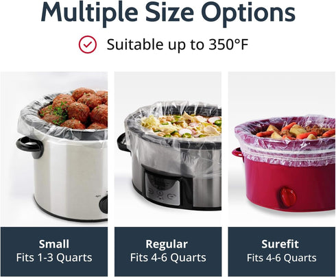 PanSaver Slow Cooker Liners, Disposable Liners for Instant Cleanup, Fits 3-8 Quarts, 8 Count