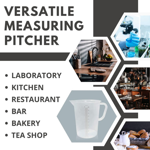 Appletofu Plastic Graduated Measuring Pitcher, 2000ml Large Cylinder with Handle and Pour Spout