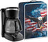 Eagle USA Flag Coffee Maker Cover, Coffee Machine Dust Cover, Waterproof Coffee Pot Cover with Top Handle, Lightweight