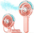 SWEETFULL Portable Misting Fan - 180° Foldable Handheld Fan with Mist Spray, USB Rechargeable for Travel and Home