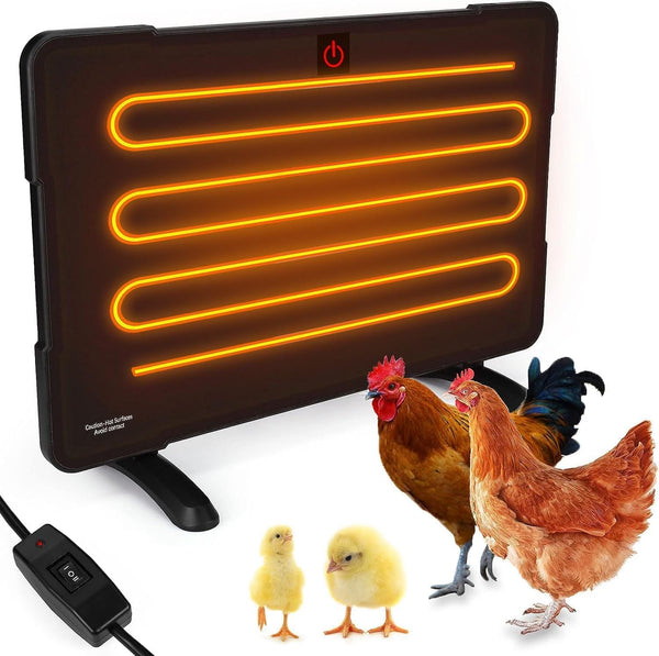 Chicken Coop Heater, 100W/200W High-Power Brooder Heater for Chicks, 2-Way Mounting Chick