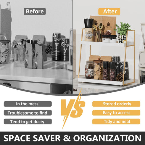 2087 Countertop, 2 Countertop, Coffee Bar Organizer for Multifunctional Coffee Station Organizer for Accessories