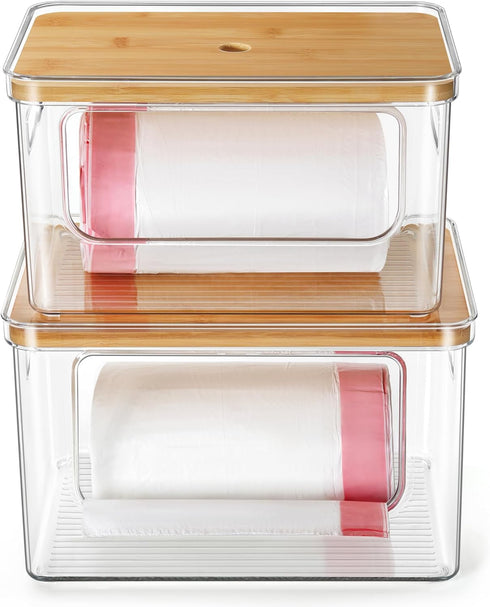 2 1 Hudgan Trash Bag Dispenser Under Sink, in Garbage Bag Holder Dishwasher Pods Organizer for Kitchen Pantry Laundry