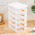 Gagee 5 Drawer Mini Stackable Storage Drawers - Clear/White Plastic Dressers for Arts, Crafts, Small Tools, and Hardware